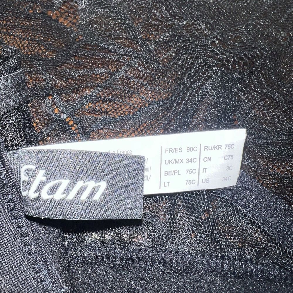 Etam Bra Flexible Underwired Bandeau With Removable Straps Black size 34C - Picture 7 of 8